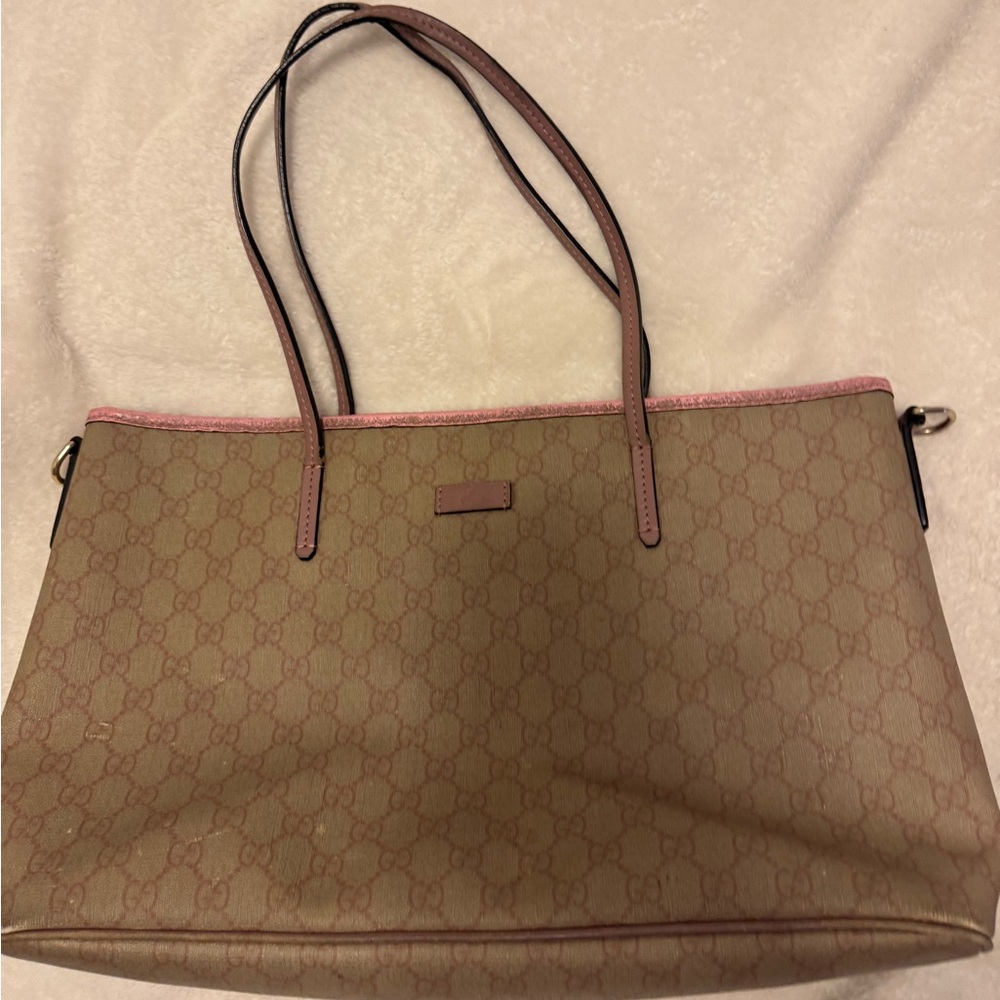 Gucci Tan and Pink Women's Tote Bag
